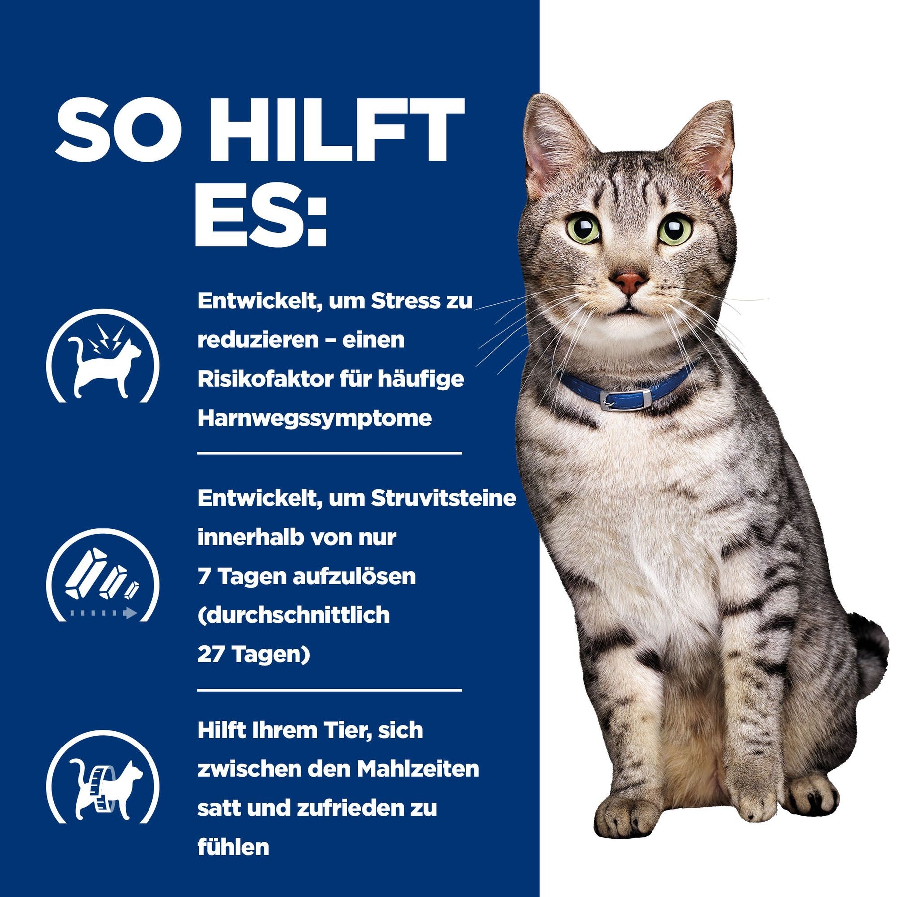 c/d Multicare Stress + Metabolic Katzenfutter mit Huhn How It Helps