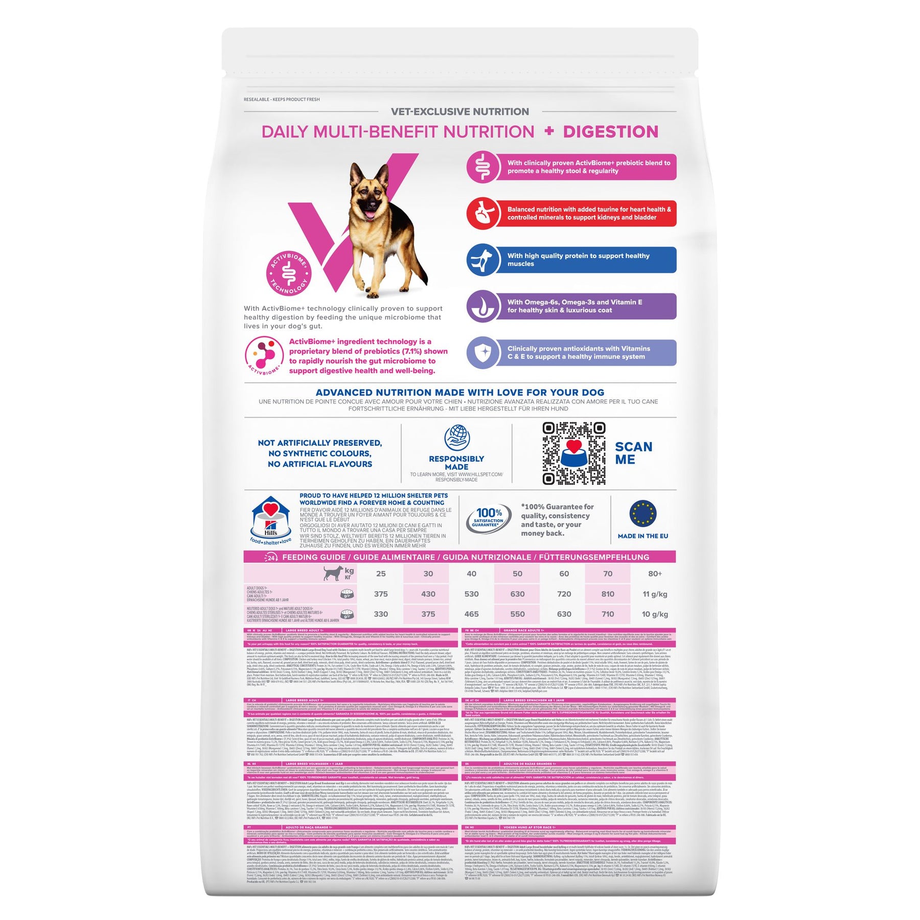 MULTI-BENEFIT + Digestion Adult 1+ Large Breed Hundefutter mit Huhn Packshot